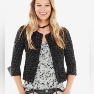 CAbi Terrace black white and gray split back cami top size small